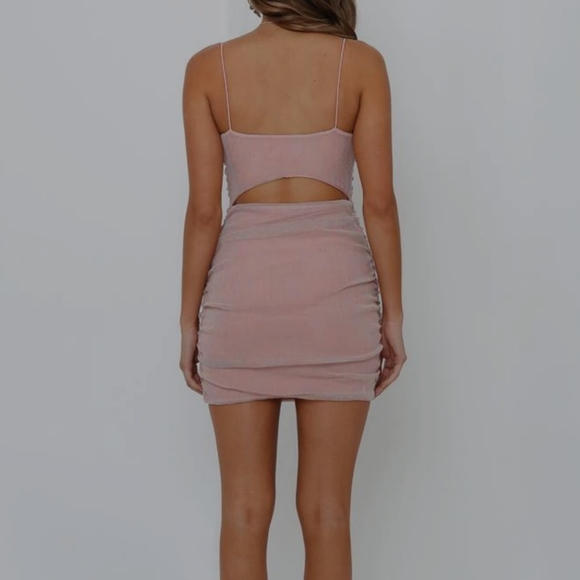 NOUGHTS AND CROSSES DRESS PINK AND BLUE PRINT - Picture 5 of 11